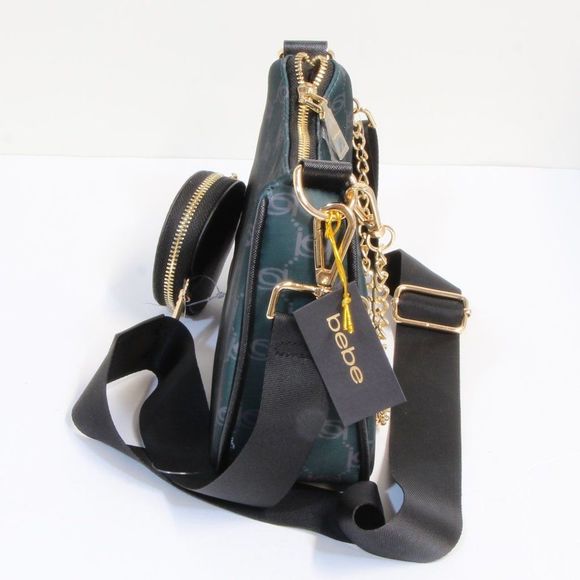 Bebe Green Mara Nylon Logo Crossbody - Picture 6 of 14